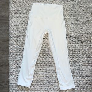 White LuluLemon 21” leggings size 4